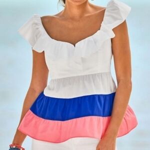 Lilly Pulitzer Emie Ruffle top size 6